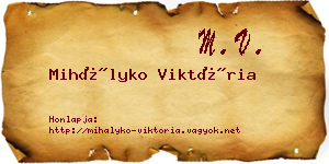 Mihályko Viktória névjegykártya